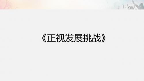 人教部编版九年级道德与法治上册 6.1 正视发展挑战 课件(共24张PPT)