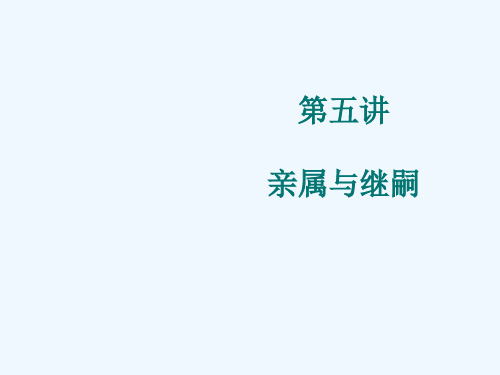 文化人类学第八讲亲属与继嗣