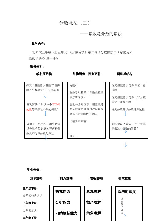 小学数学北师大五年级下册五分数除法《分数除法(二)》教学设计