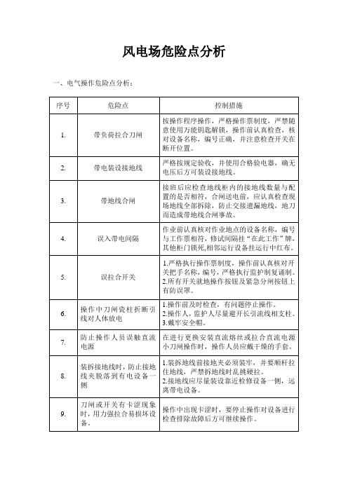 风电场危险点分析