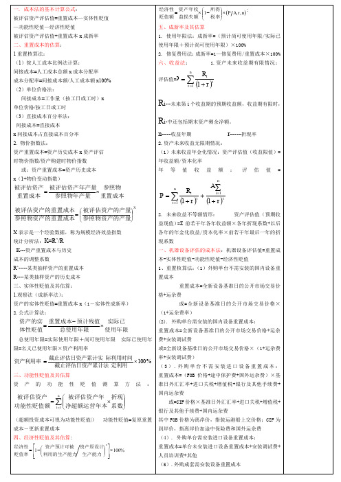 成本法的基本计算公式