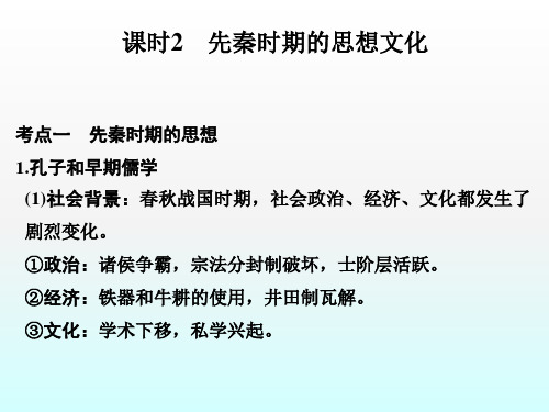 2020届高考历史人民版第二轮复习专题课件：先秦时期的思想文化课件课时二