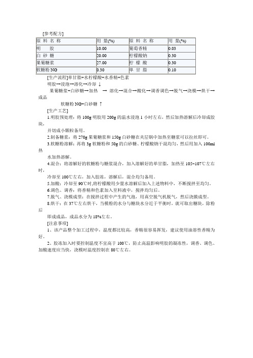 明胶软糖生产工艺