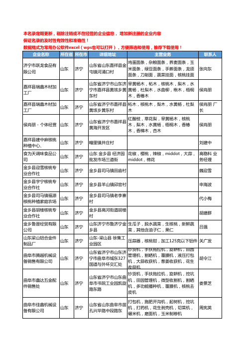 2020新版山东省济宁核桃工商企业公司名录名单黄页大全77家