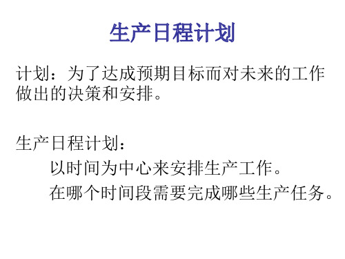 生产日程计划制定和实施要点