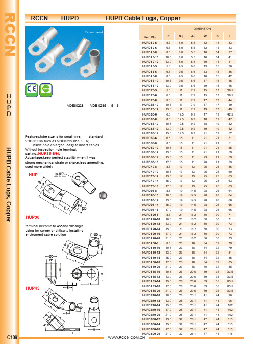 RCCN日成HUPD铜管端子