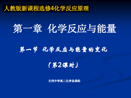 市级优质课教案     选修4 热化学方程式