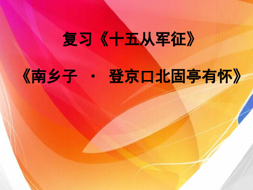 十五从军中 南乡子 复习ppt课件