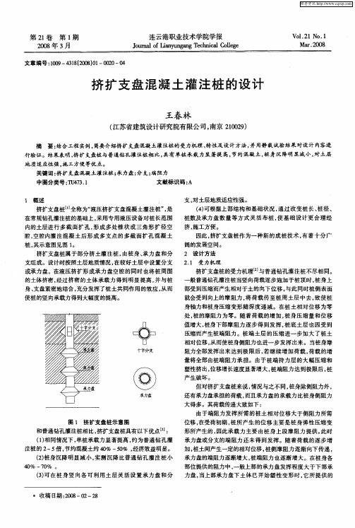 挤扩支盘混凝土灌注桩的设计