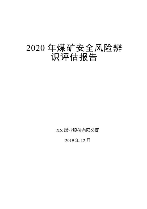 2020年煤矿安全风险辨识评估报告