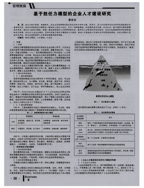 基于胜任力模型的企业人才建设研究