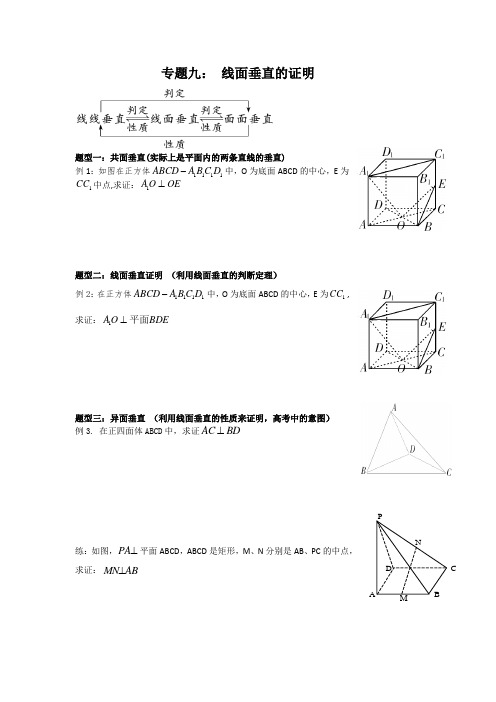 专题线面垂直