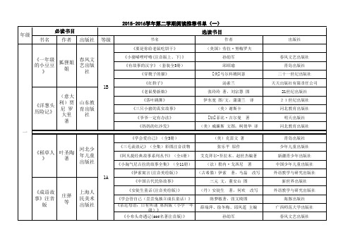 2017第二学期教育部推荐书目(全)(4)