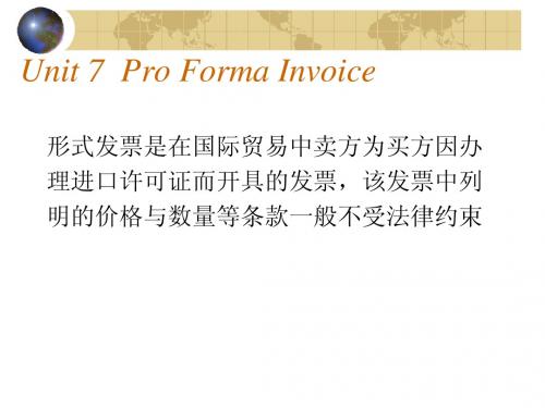 Unit 6 Proforma Invoice