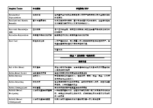 高盛金融词汇英汉详细讲解词典