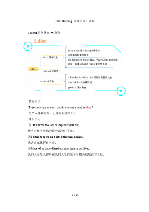 人教课标版高中英语必修3 Unit2_Reading_重难点词汇详解