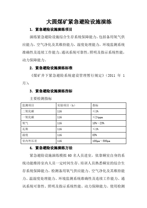 避难硐室紧急避险设施演练