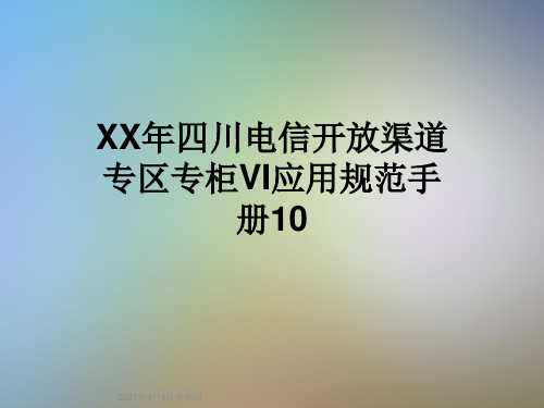 XX年四川电信开放渠道专区专柜VI应用规范手册10