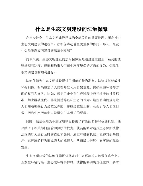 什么是生态文明建设的法治保障