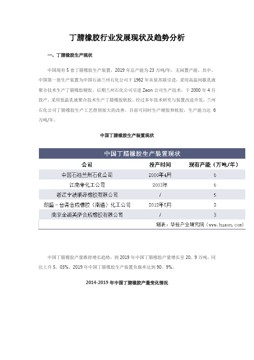 丁腈橡胶行业发展现状及趋势分析