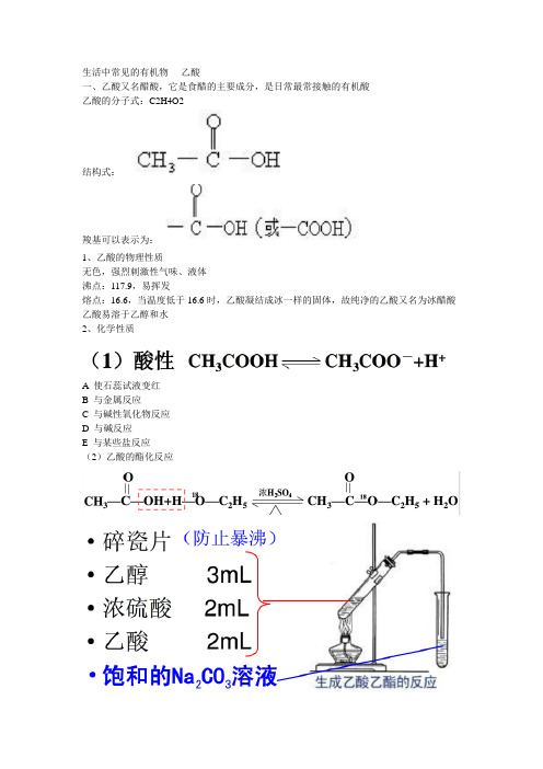 生活中常见的有机物--乙酸