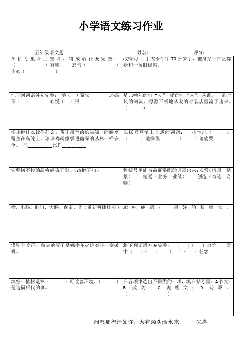 小学五年级语文自我提高IV (52)
