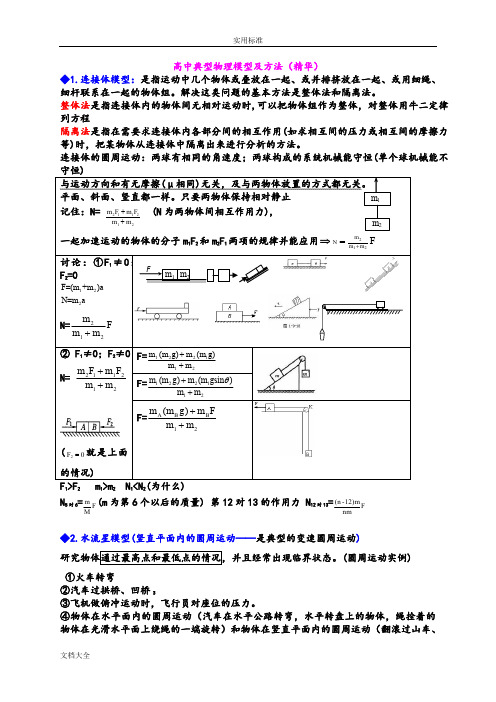 高中典型物理模型及解题方法