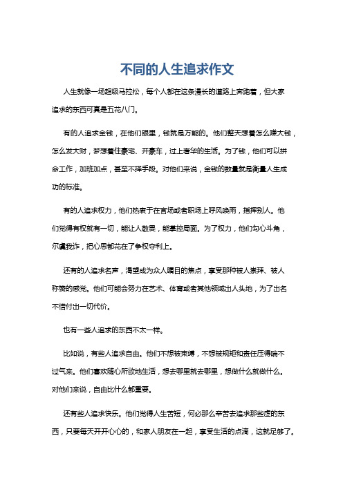 不同的人生追求作文