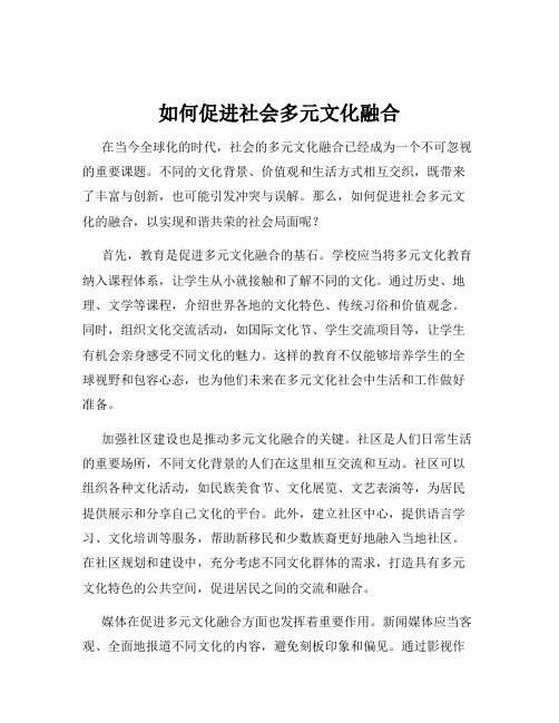 如何促进社会多元文化融合