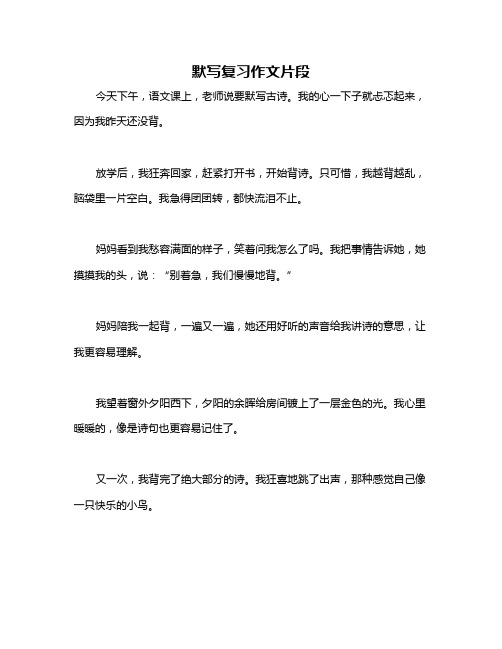 默写复习作文片段