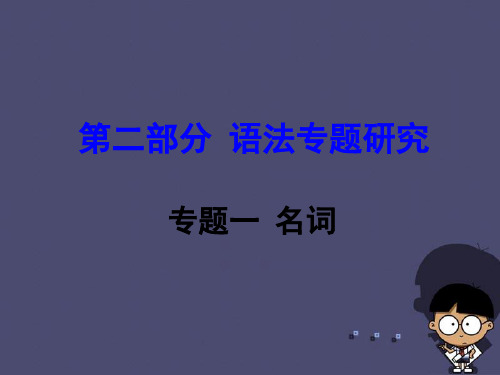 中考英语 第二部分 语法专题研究 专题1 名词课件