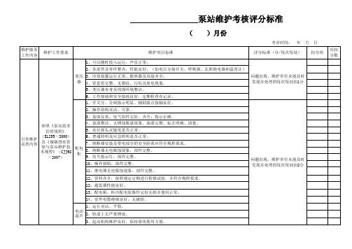 排水泵站评分表