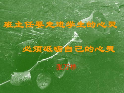 班主任怎样走进学生的心灵