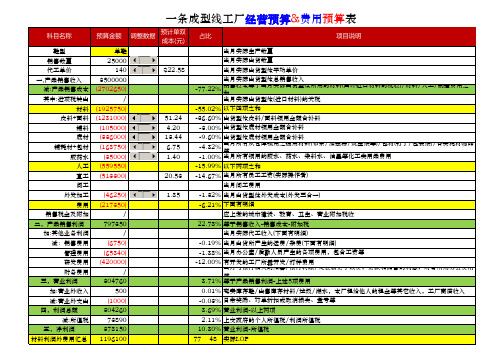 鞋厂经营预算表