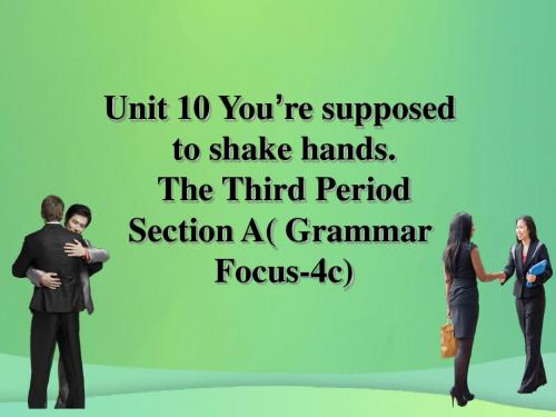 2018-2019学年九年级英语全册 Unit 10 You’re supposed to shake hands Section A(Grammar Focus-4c)人