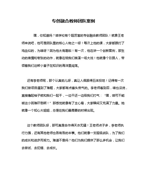 专创融合教师团队案例