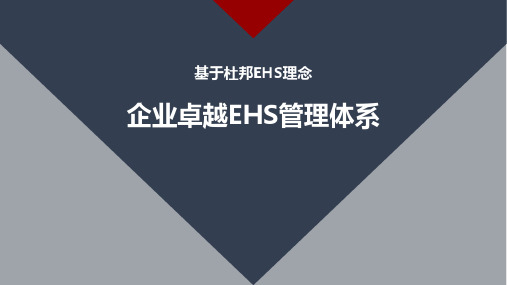 基于杜邦理念的企业卓越EHS管理体系145