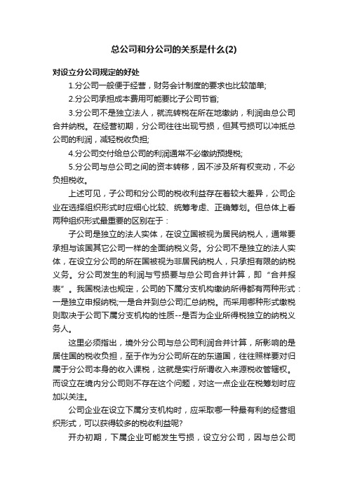 总公司和分公司的关系是什么（2）