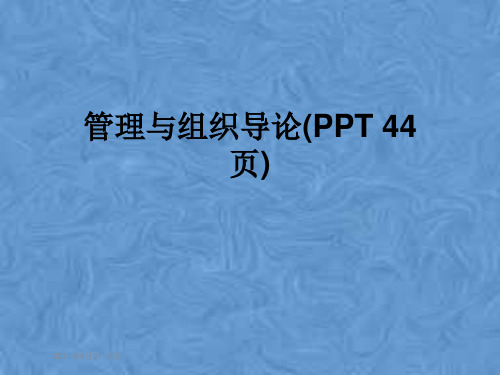 管理与组织导论(PPT 44页)