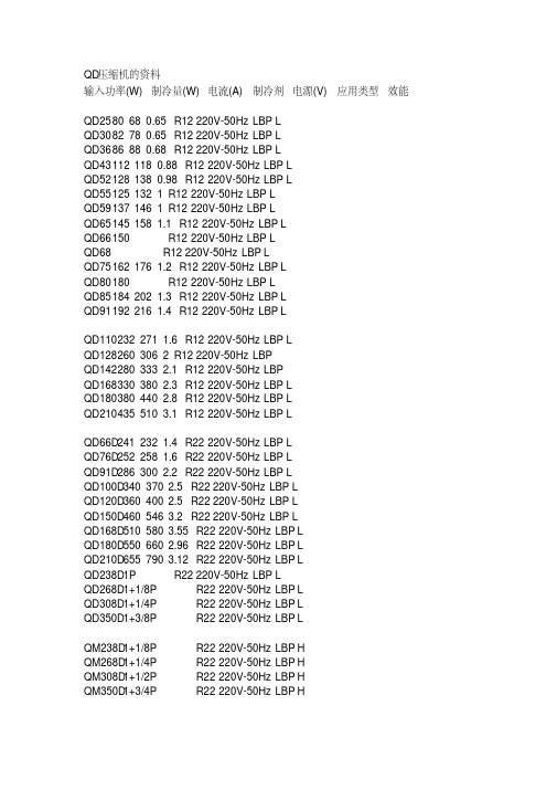 压缩机参数.pdf