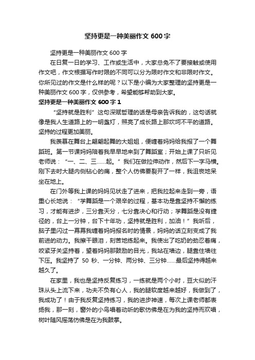 坚持更是一种美丽作文600字