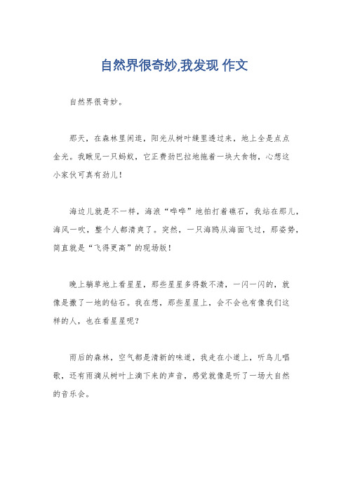 自然界很奇妙,我发现 作文