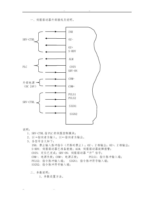 伺服驱动器外部接线与详细说明