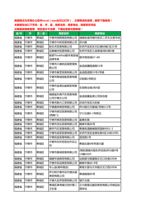 2020新版福建省宁德市蕉城区商贸有限公司工商企业公司商家名录名单黄页联系电话号码地址大全209家