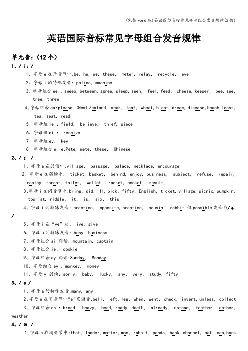 (完整word版)英语国际音标常见字母组合发音规律(2份)