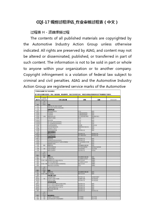 CQI-17锡焊过程评估_作业审核过程表（中文）