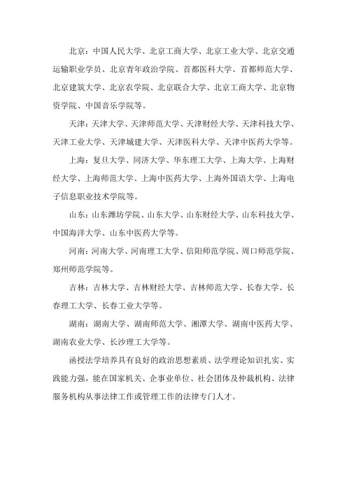 函授法学本科专业可以报什么学校