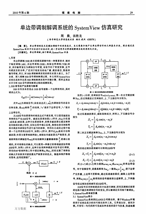 单边带调制解调系统的SystemView仿真研究(1)