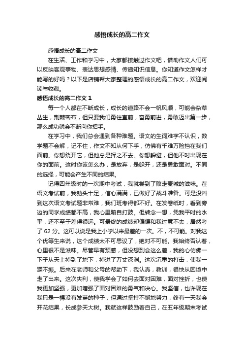 感悟成长的高二作文