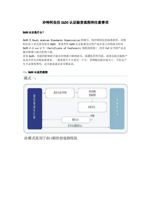 沙特阿拉伯SASO认证验货流程和注意事项